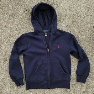 Boys Polo Navy  Zip Up Hoodie Size 8